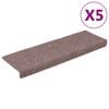 vidaXL Trappematter selvklebende 5 stk 65x21x4 cm lysebrun rektangul&aelig;r kant