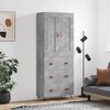 vidaXL Highboard betonggr&aring; 69,5x34x180 cm konstruert tre