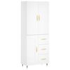 vidaXL Highboard hvit 69,5x34x180 cm konstruert tre