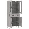 vidaXL Highboard gr&aring; sonoma 69,5x34x180 cm konstruert tre