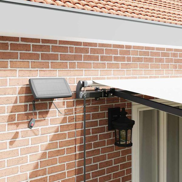 vidaXL Innvendbar Markise med LED -stripelys Hvit 500 ×350 cm stoff