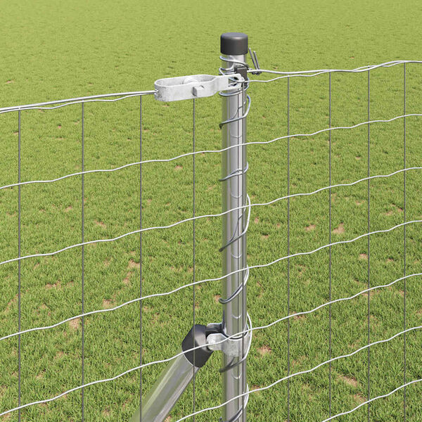 vidaXL Gjerde med stolpe s&oslash;lv 1,6 x 10 m St&aring;l og PVC