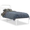 vidaXL Sengeramme i metall uten madrass med hodegavl hvit 75x190 cm