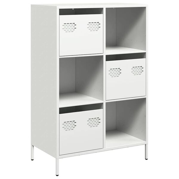 vidaXL Highboard hvit 68x39x103,5 cm stål