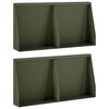 vidaXL St&oslash;ttemur 4 stk. 40 x 12 x 30 cm St&aring;l Olivengr&oslash;nn