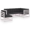 vidaXL Hagesofagruppe med puter 5 deler heltre furu