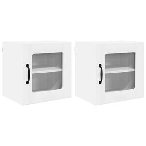 vidaXL Vegghylle LUCCA 2 pcs Hvit 40 x 31 x 40 cm Konstruert tre