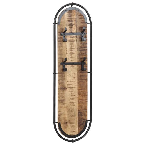 vidaXL Veggmonterte knaggrekker med 4kroker 2stk grovt heltre mangotre