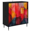 vidaXL Serviesskap HEESCH Svart eik 69 x 33 x 76 cm Konstruert tre