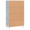vidaXL Highboard betonggrå 69,5x31x115 cm konstruert tre