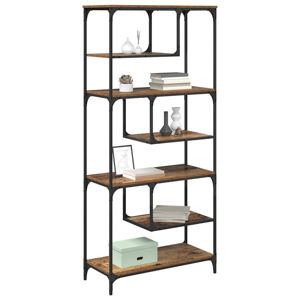 vidaXL Bokhylle Gammelt tre 81 x 36 x 176 cm Konstruert tre