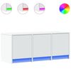 vidaXL TV-benk med LED hvit 97x34x40 cm konstruert tre