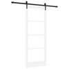 vidaXL Skyved&oslash;r Hvit 83 x 211 cm Massivt furutre og glass