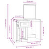 vidaXL Sminkebord med speil sonoma eik 90x50x132,5 cm konstruert tre