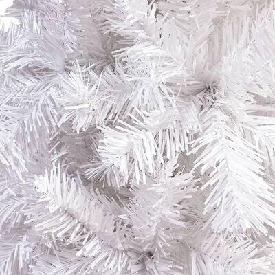 vidaXL Forhåndsbelyst slankt juletre hvit 210 cm