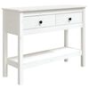 vidaXL Konsollbord hvit 100x35x75 cm heltre furu