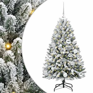 vidaXL Kunstig juletre med 150 LED Gr&oslash;nn og hvit 120 cm PVC og metall