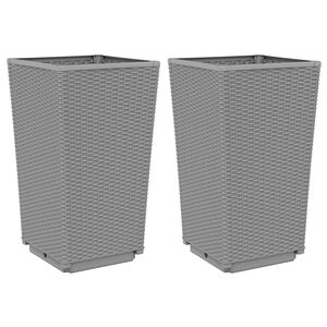 vidaXL Plantekasser 2 stk lysegr&aring; 32,5x32,5x57 cm PP
