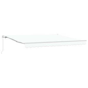 vidaXL Uttrekkbar markise Hvit 400 &times; 300 cm Polyester og aluminium
