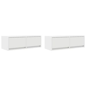 vidaXL TV-benker 2 stk hvit 80x31x25,5 cm konstruert tre