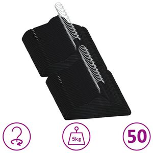 vidaXL Kleshengere 50 stk sklisikker svart fl&oslash;yel