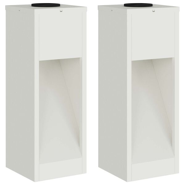 vidaXL Solcelle LED Stibelys 2 pcs Hvit Kaldvalset stål