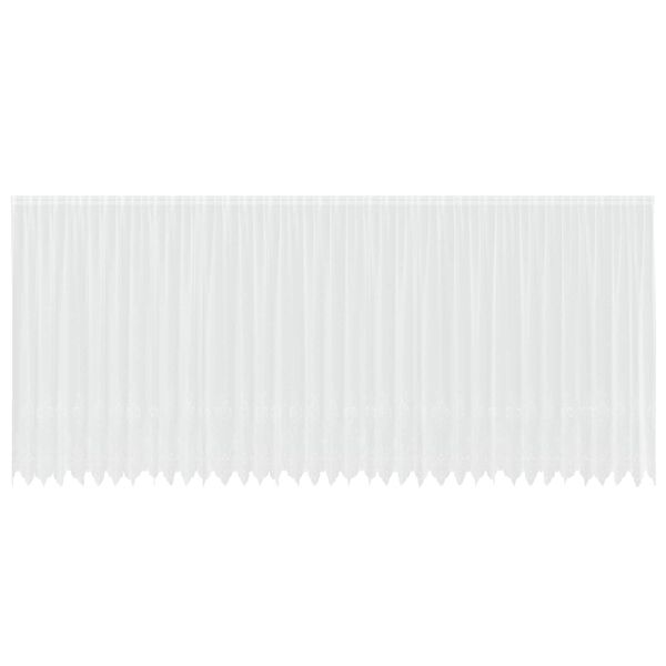 vidaXL Blondegardin med gardiner Blomster Hvit 245 x 900 cm Polyester