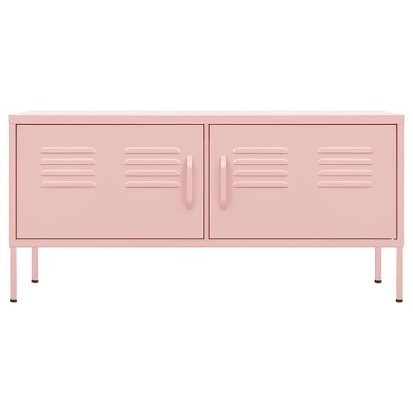 vidaXL TV-benk rosa 105x35x50 cm stål