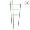 vidaXL Plantest&oslash;tter med 3 ringer 5 stk gr&oslash;nn 75 cm st&aring;l
