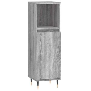 vidaXL Baderomsskap gr&aring; sonoma 30x30x100 cm konstruert tre