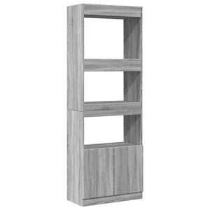vidaXL Highboard gr&aring; sonoma 63x33x180 cm konstruert tre