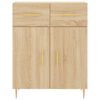 vidaXL Highboard sonoma eik 69,5x34x180 cm konstruert tre