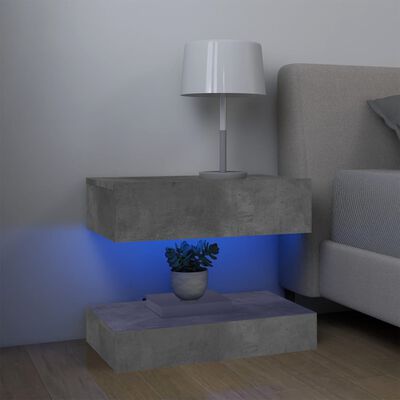 vidaXL TV-benk med LED-lys betonggrå 60x35 cm