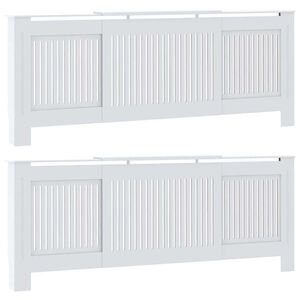 vidaXL Radiator Deksel 2 pcs Hvit 205 x 20,5 x 81,5cm Konstruert tre