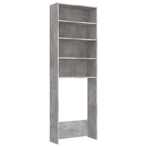 vidaXL Vaskemaskinskap betonggr&aring; 64x24x190 cm