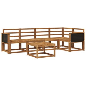 vidaXL Utend&oslash;rs sofa-sett 6 pcs Naturlig Solid akasietre