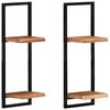 vidaXL Vegghyller 2 stk 25x25x75 cm heltre akasie og st&aring;l