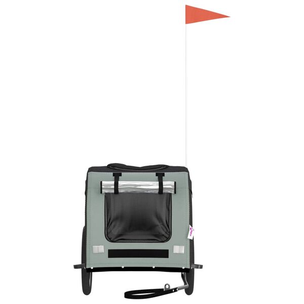 vidaXL Kjæledyrsykkelhenger svart og grå oxfordstoff og jern