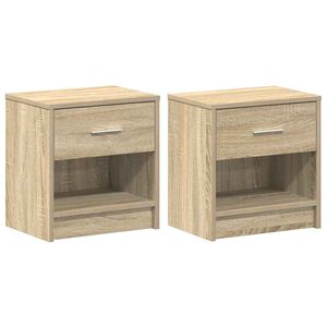 vidaXL Nattbord 2 stk med skuff sonoma eik 39x28x41 cm