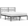 vidaXL Sengeramme i metall med sengegavl svart 150x200 cm