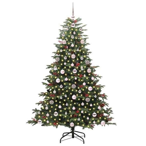 vidaXL Kunstig juletre med 300 LED gr&oslash;nn 180 cm PVC og Metall og Plast