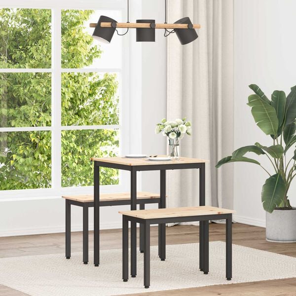 vidaXL Spisebord Naturlig 150 x 90 x 75 cm Massiv furu