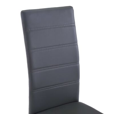 vidaXL Frittbærende spisestoler 2 stk grå kunstig skinn