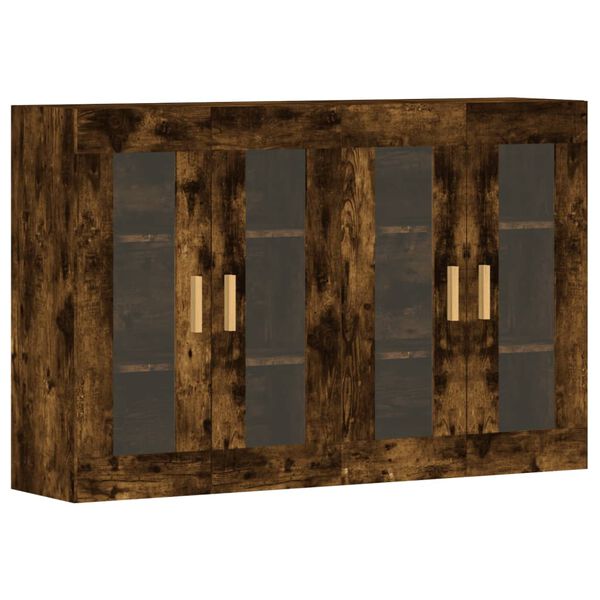 vidaXL Veggskap 2 stk r&oslash;kt eik konstruert tre