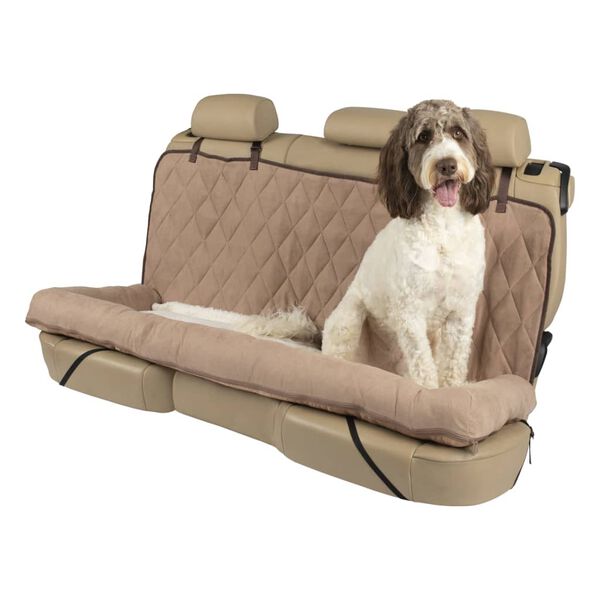 Happy Ride Hundeseng Car Cuddler stor brun