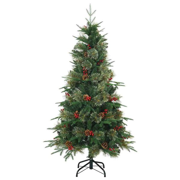 vidaXL Kunstig sammensatt juletre med 150 LED gr&oslash;nn 150 cm PE og PVC