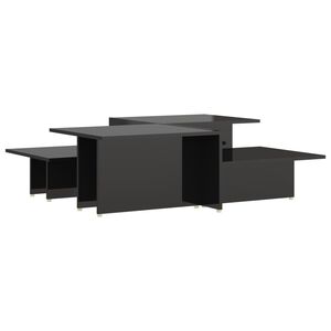 vidaXL Salongbord 2 stk h&oslash;yglans svart 111,5x50x33 cm konstruert tre
