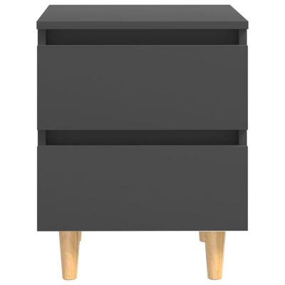 vidaXL Nattbord med heltre furuben 2 stk grå 40x35x50 cm