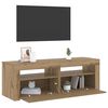 vidaXL TV-benk med LED-lys artisan eik 120x35x40 cm konstruert tre