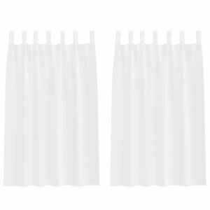 vidaXL Voile Gardin med gardiner 2 pcs Hvit 175 x 140 cm Polyester